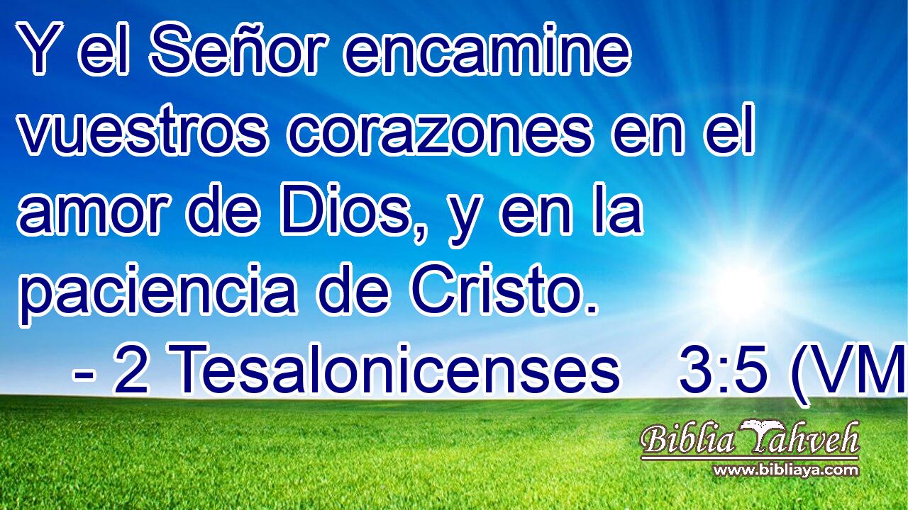  Y el Señor encamine vuestros corazones en el amor de Dios, y en la paciencia de Cristo. 