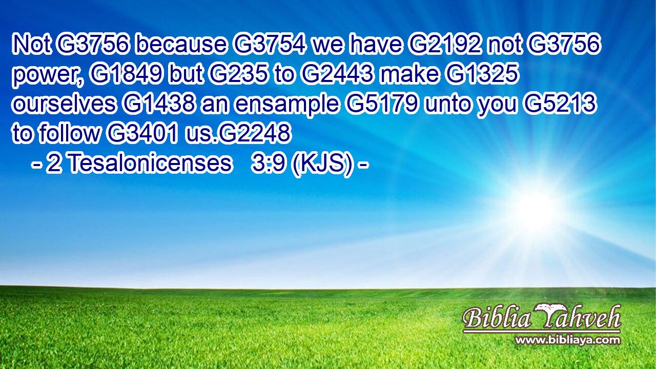 Not G3756 because G3754 we have G2192 not G3756 power, G1849 but G235 to G2443 make G1325 ourselves G1438 an ensample G5179 unto you G5213 to follow G3401 us.G2248