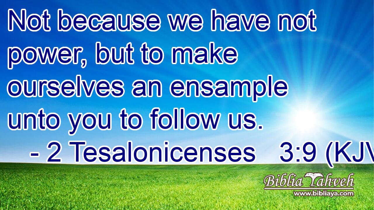 Not because we have not power, but to make ourselves an ensample unto you to follow us.