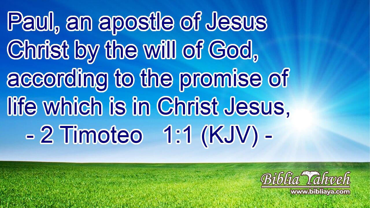 Paul, an apostle of Jesus Christ by the will of God, according to the promise of life which is in Christ Jesus,