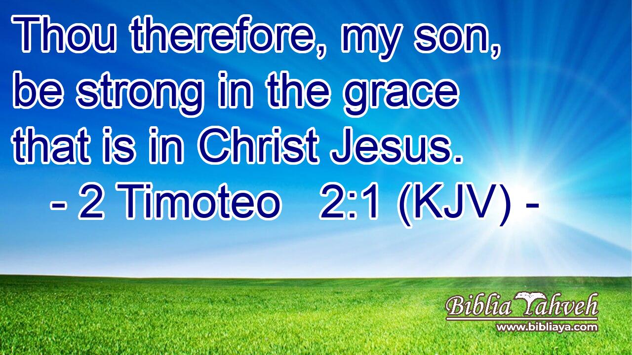 Thou therefore, my son, be strong in the grace that is in Christ Jesus.