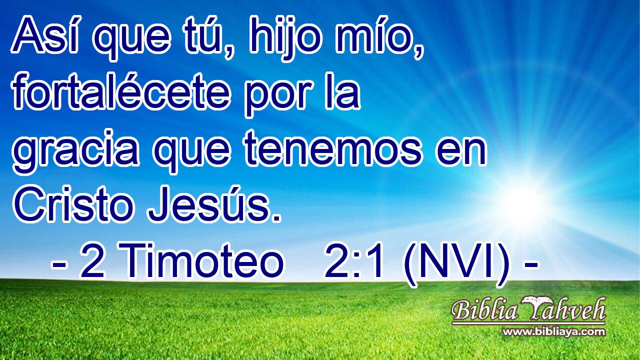  Así que tú, hijo mío, fortalécete por la gracia que tenemos en Cristo Jesús. 