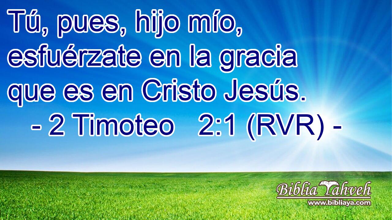 Tú, pues, hijo mío, esfuérzate en la gracia que es en Cristo Jesús.