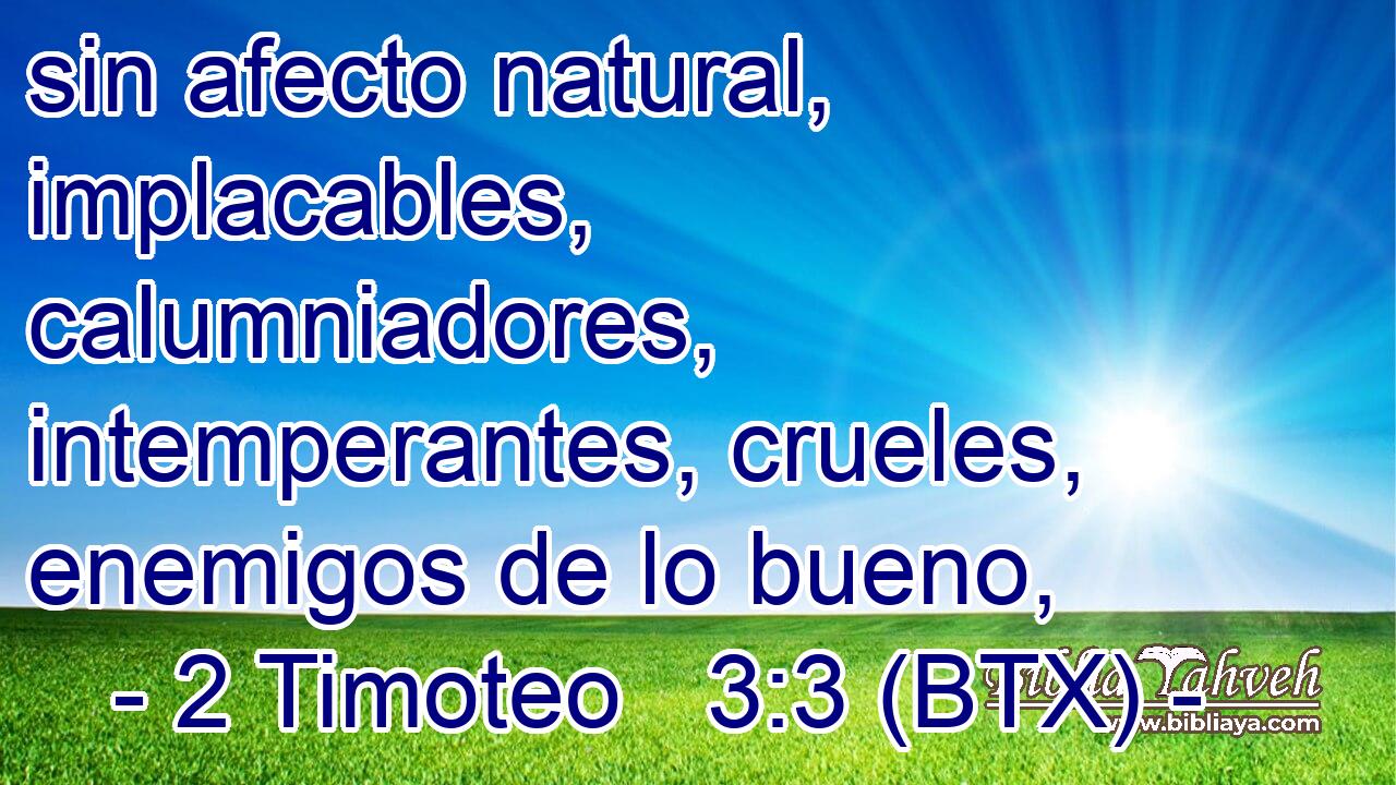 sin afecto natural, implacables, calumniadores, intemperantes, crueles, enemigos de lo bueno,