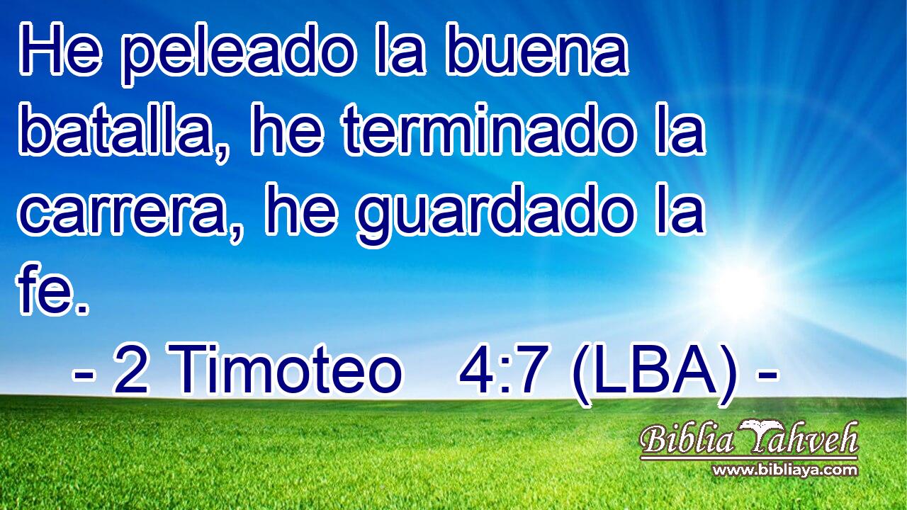 He peleado la buena batalla, he terminado la carrera, he guardado la fe.