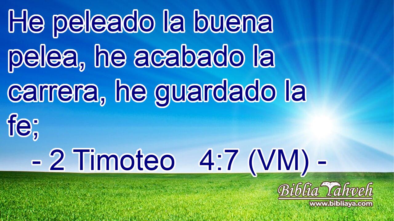  He peleado la buena pelea, he acabado la carrera, he guardado la fe; 