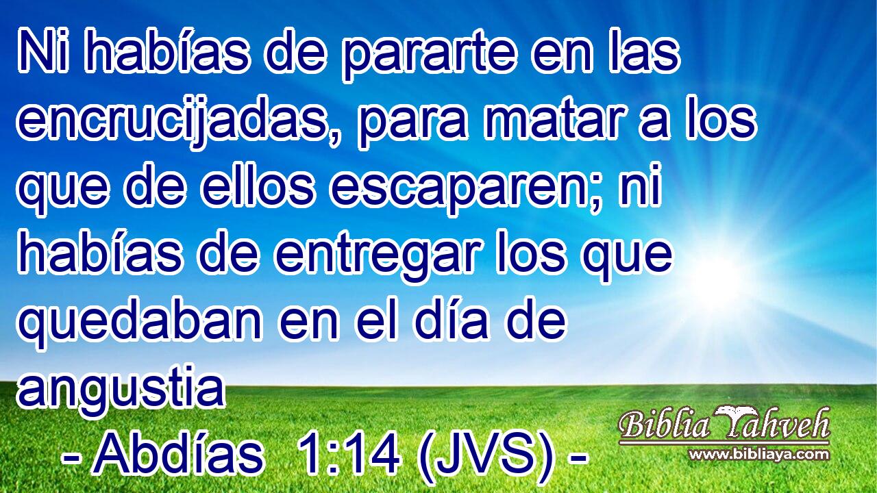 Ni habías de pararte en las encrucijadas, para matar a los que de ellos escaparen; ni habías de entregar los que quedaban en el día de angustia