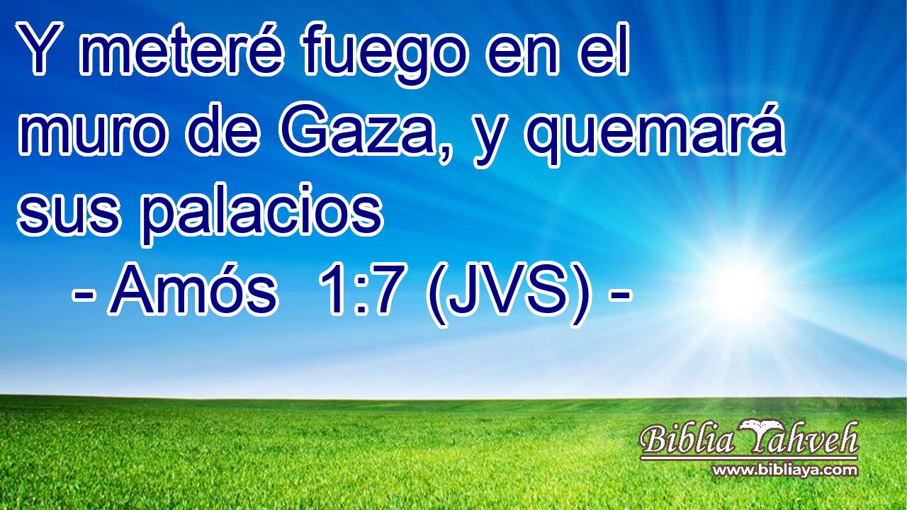 Y meteré fuego en el muro de Gaza, y quemará sus palacios
