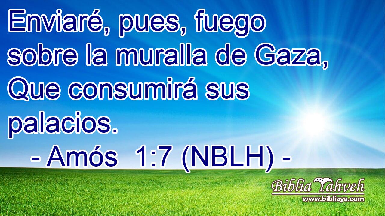  Enviaré, pues, fuego sobre la muralla de Gaza, Que consumirá sus palacios. 