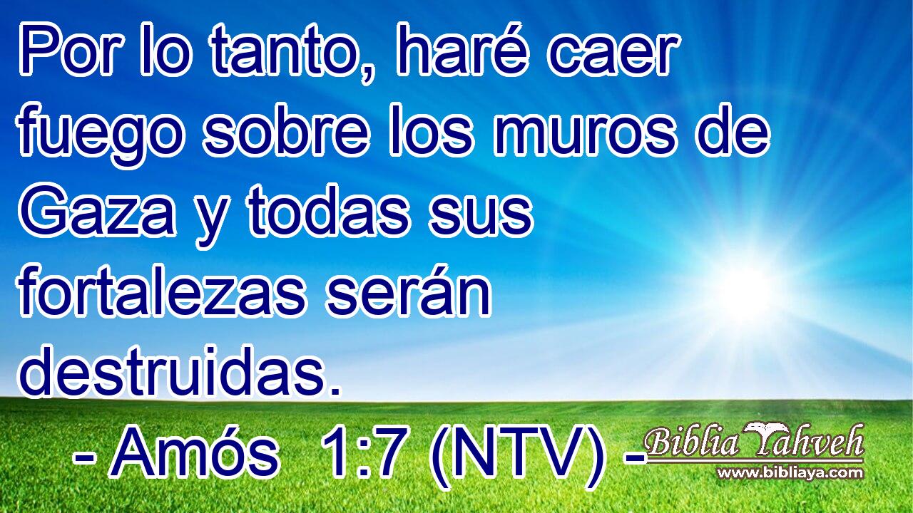 Por lo tanto, haré caer fuego sobre los muros de Gaza y todas sus fortalezas serán destruidas.