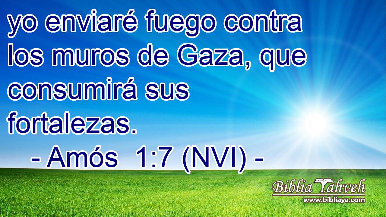  yo enviaré fuego contra los muros de Gaza, que consumirá sus fortalezas. 