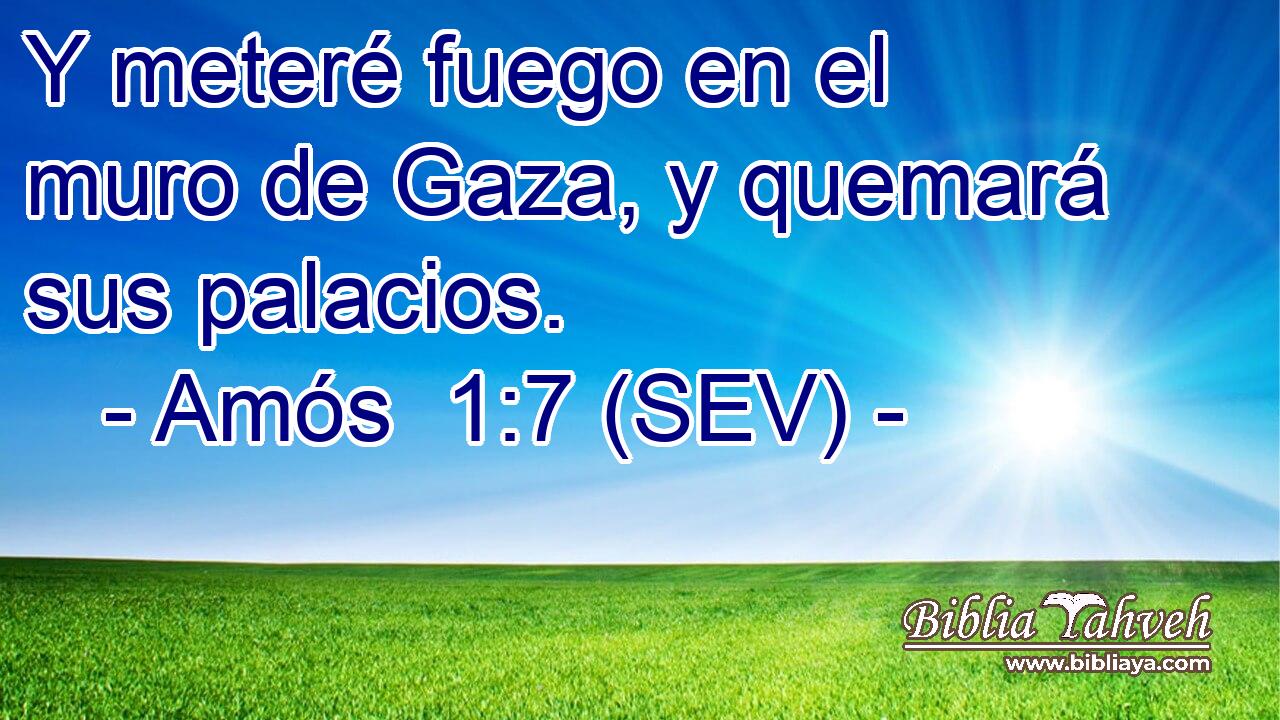 Y meteré fuego en el muro de Gaza, y quemará sus palacios.
