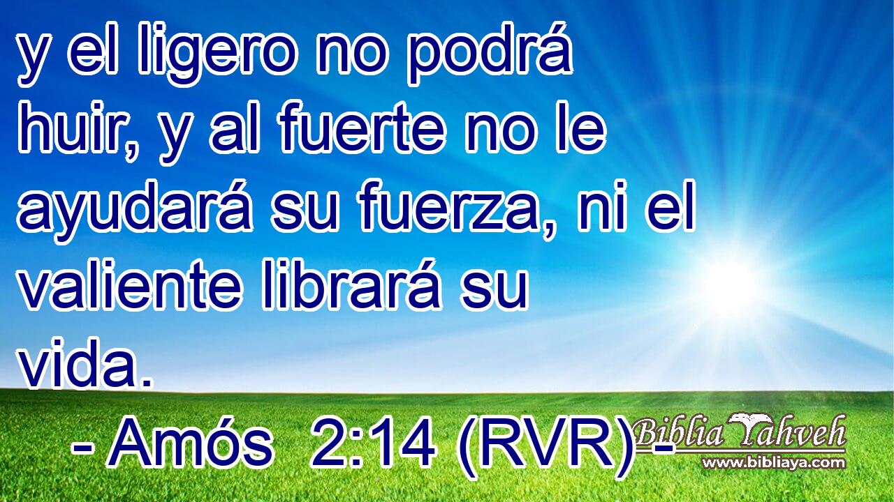 y el ligero no podrá huir, y al fuerte no le ayudará su fuerza, ni el valiente librará su vida.