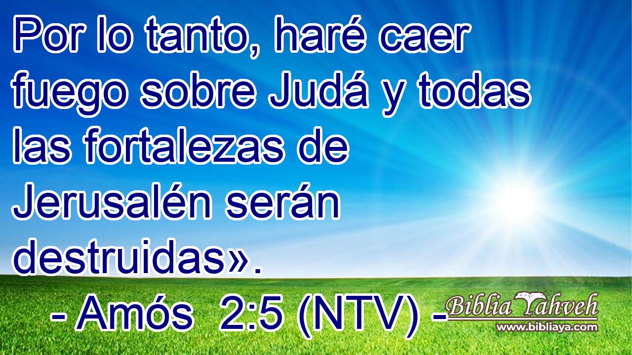 Por lo tanto, haré caer fuego sobre Judá y todas las fortalezas de Jerusalén serán destruidas».