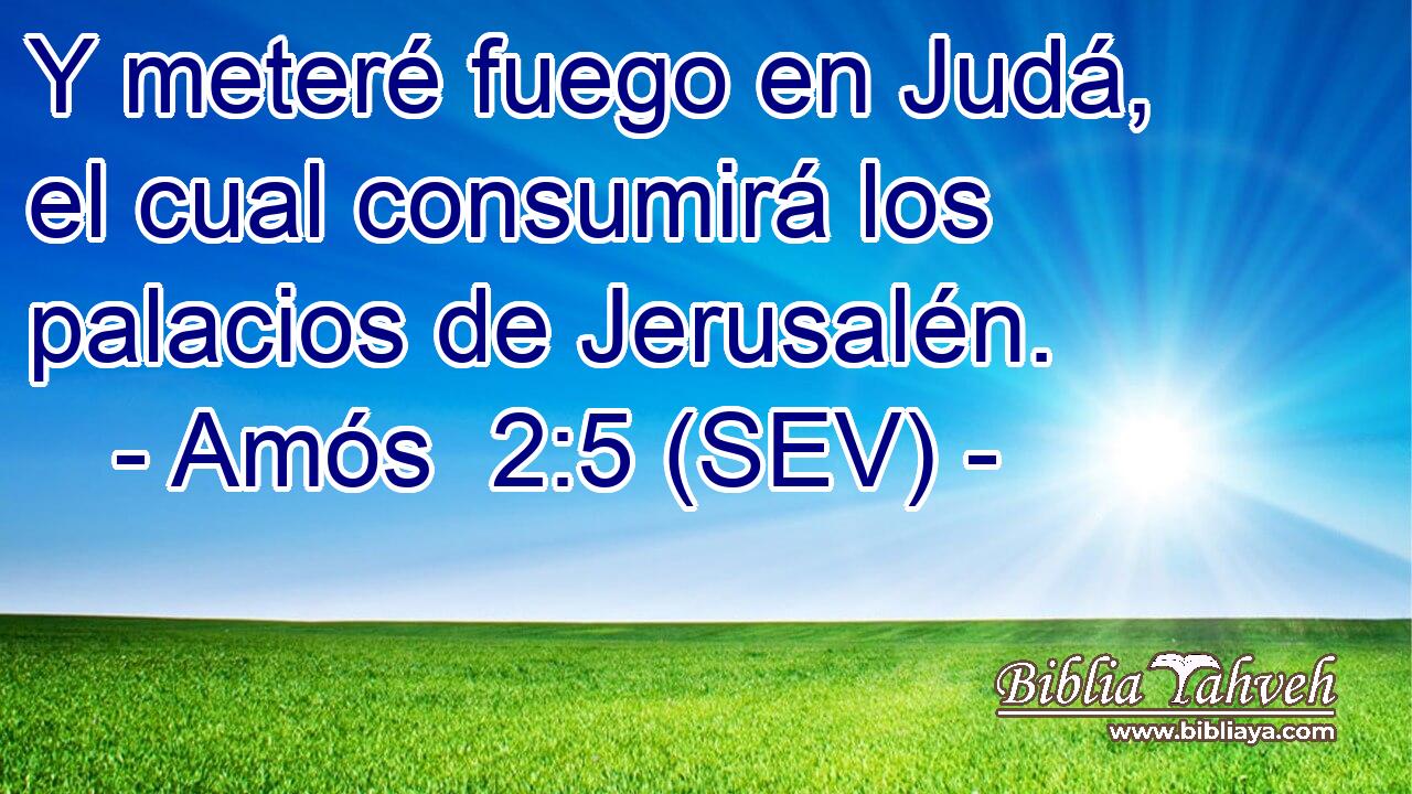 Y meteré fuego en Judá, el cual consumirá los palacios de Jerusalén.