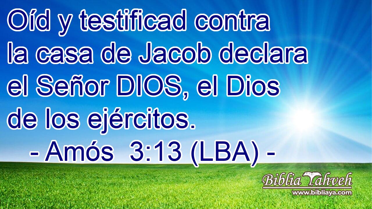 Oíd y testificad contra la casa de Jacob declara el Señor DIOS, el Dios de los ejércitos.