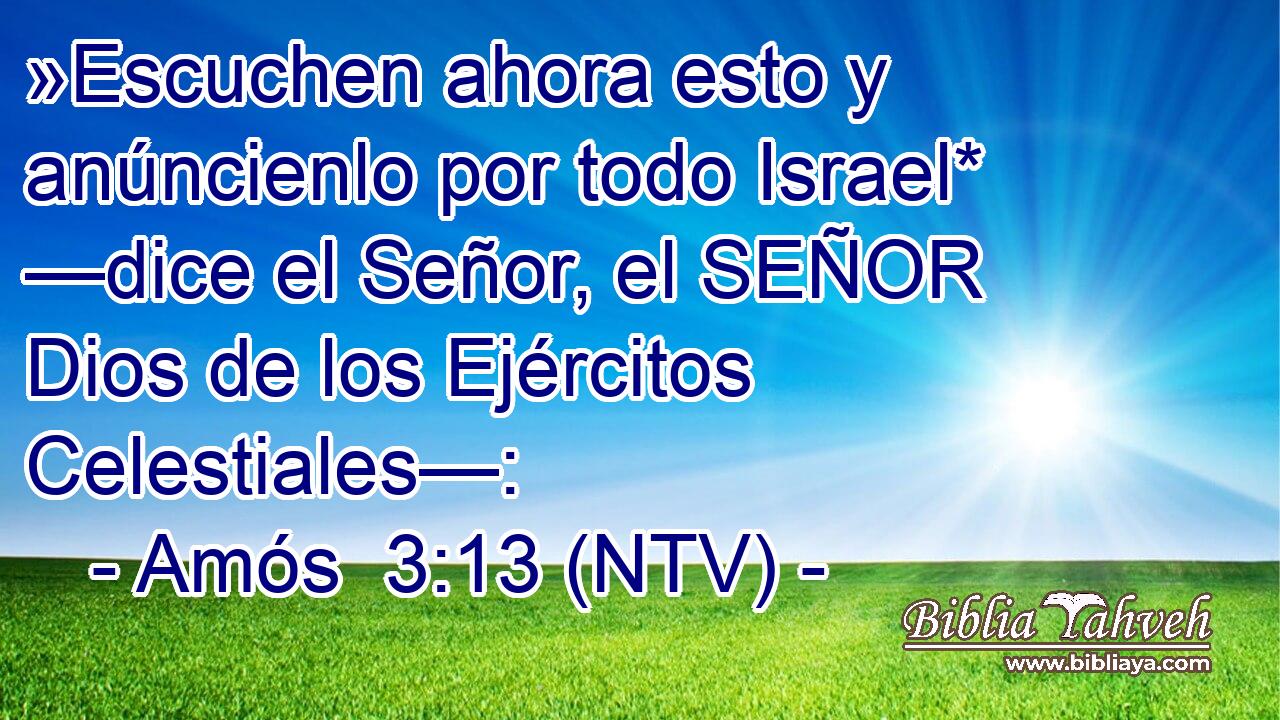 »Escuchen ahora esto y anúncienlo por todo Israel* —dice el Señor, el SEÑOR Dios de los Ejércitos Celestiales—: