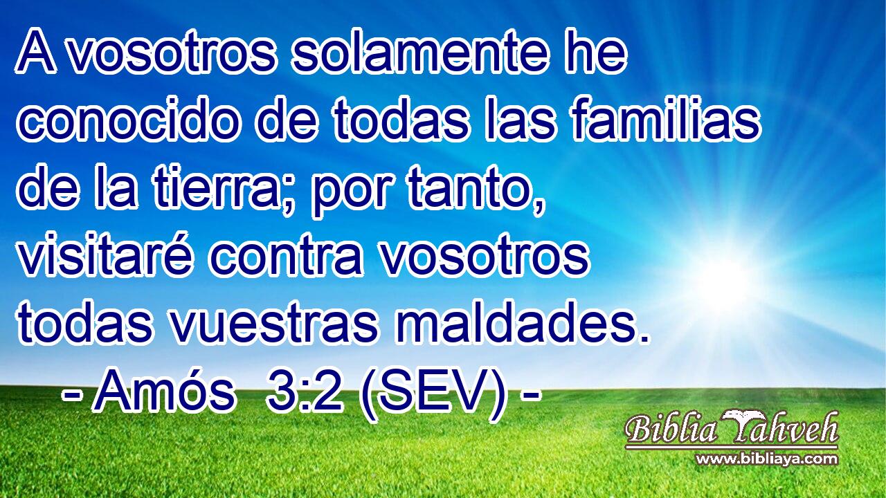 A vosotros solamente he conocido de todas las familias de la tierra; por tanto, visitaré contra vosotros todas vuestras maldades.