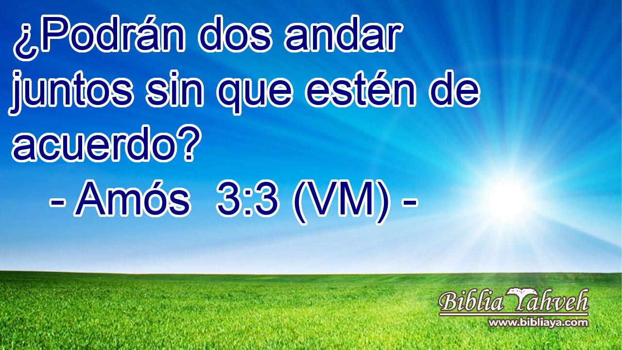  ¿Podrán dos andar juntos sin que estén de acuerdo? 