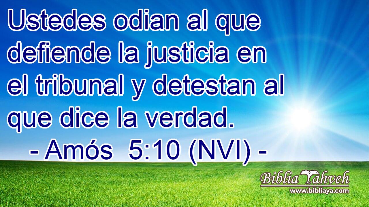  Ustedes odian al que defiende la justicia en el tribunal y detestan al que dice la verdad. 