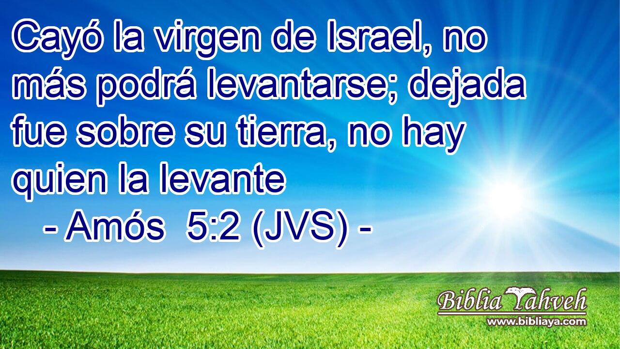 Cayó la virgen de Israel, no más podrá levantarse; dejada fue sobre su tierra, no hay quien la levante