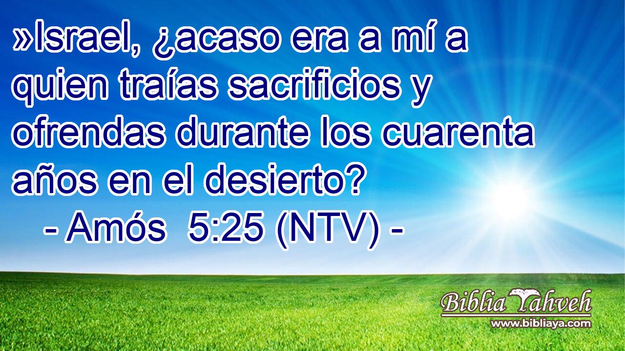 »Israel, ¿acaso era a mí a quien traías sacrificios y ofrendas durante los cuarenta años en el desierto?