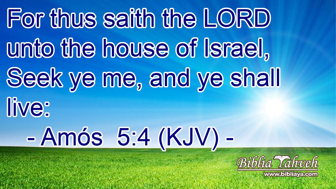 For thus saith the LORD unto the house of Israel, Seek ye me, and ye shall live: