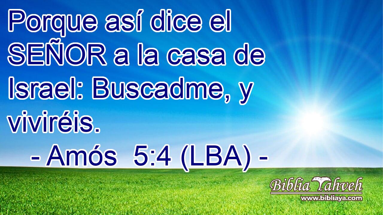 Porque así dice el SEÑOR a la casa de Israel: Buscadme, y viviréis.