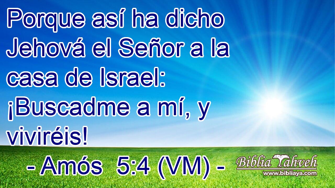  Porque así ha dicho Jehová el Señor a la casa de Israel: ¡Buscadme a mí, y viviréis! 