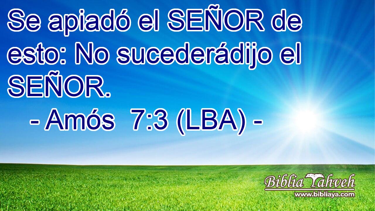 Se apiadó el SEÑOR de esto: No sucederádijo el SEÑOR.