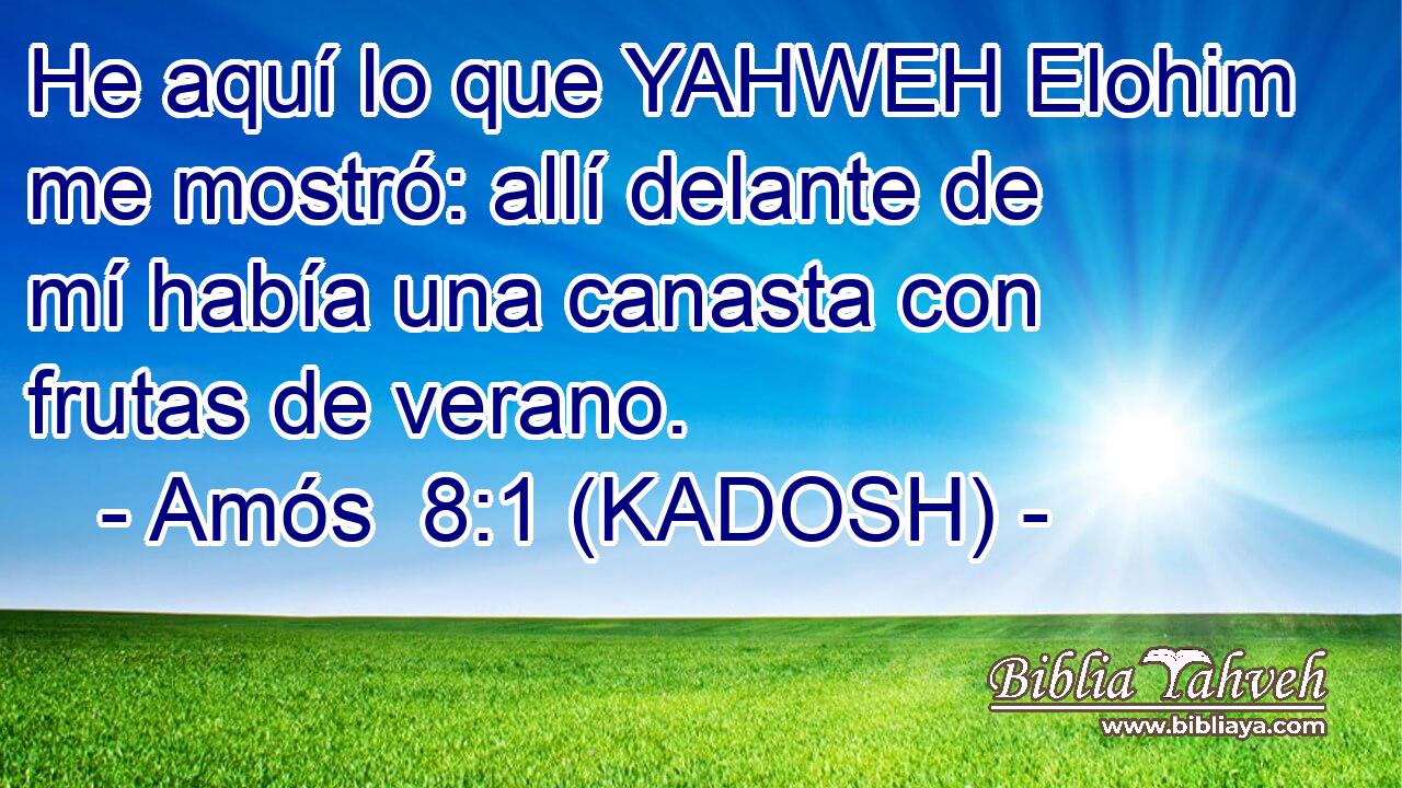  He aquí lo que YAHWEH Elohim me mostró: allí delante de mí había una canasta con frutas de verano. 