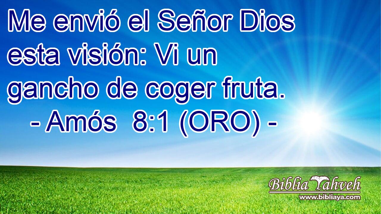  Me envió el Señor Dios esta visión: Vi un gancho de coger fruta. 