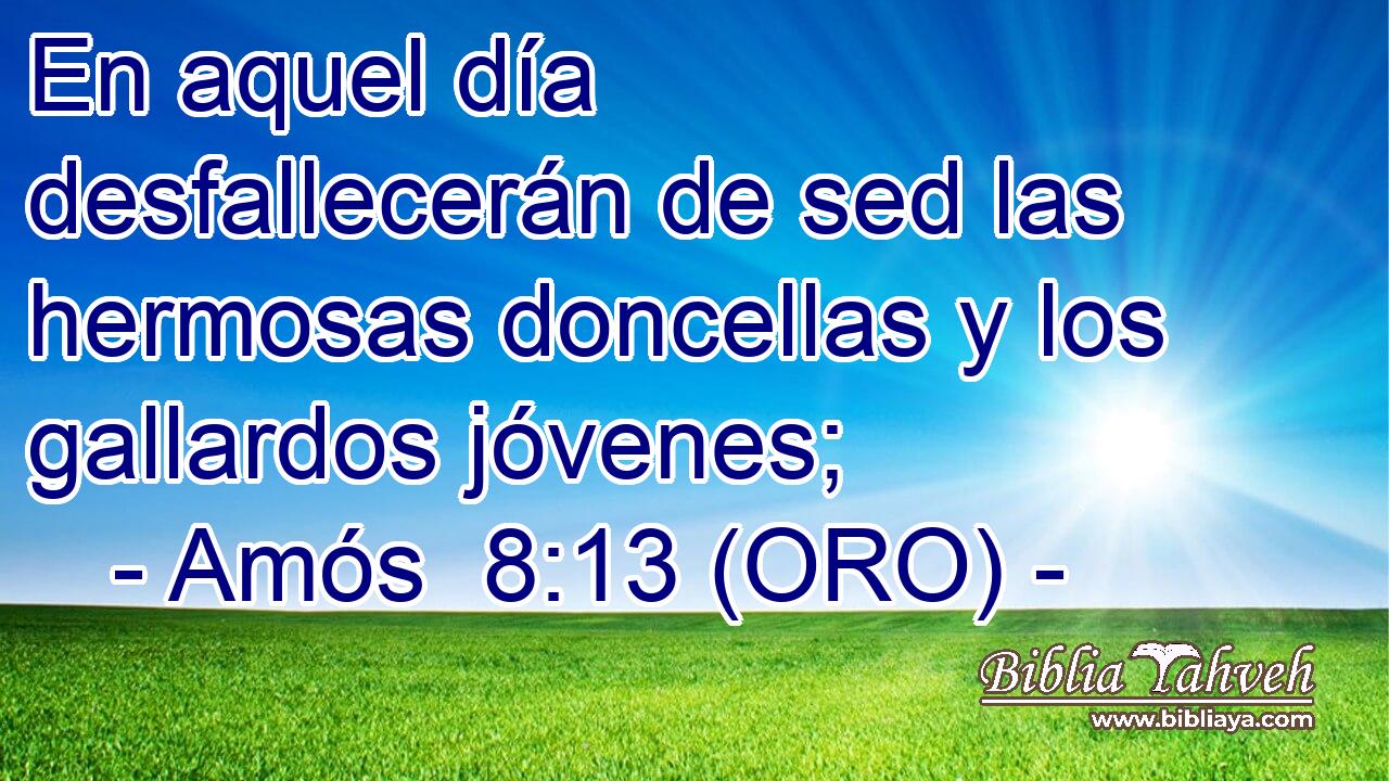  En aquel día desfallecerán de sed las hermosas doncellas y los gallardos jóvenes; 
