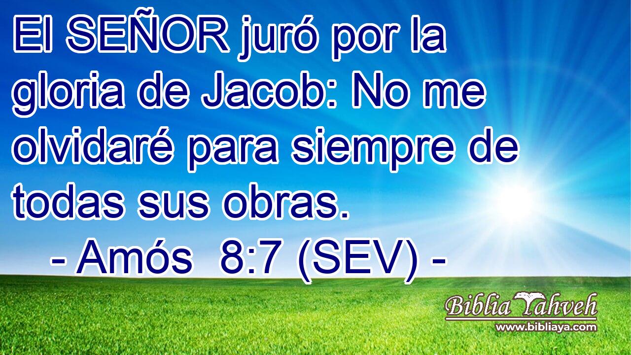 El SEÑOR juró por la gloria de Jacob: No me olvidaré para siempre de todas sus obras.