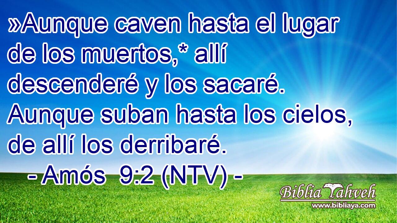 »Aunque caven hasta el lugar de los muertos,* allí descenderé y los sacaré. Aunque suban hasta los cielos, de allí los derribaré.