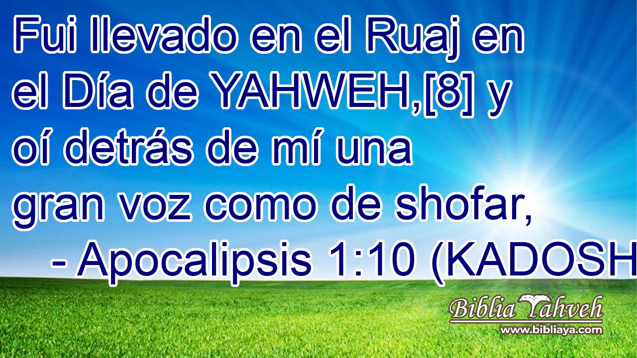  Fui llevado en el Ruaj en el Día de YAHWEH,[8] y oí detrás de mí una gran voz como de shofar, 