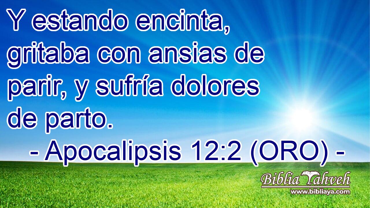  Y estando encinta, gritaba con ansias de parir, y sufría dolores de parto. 