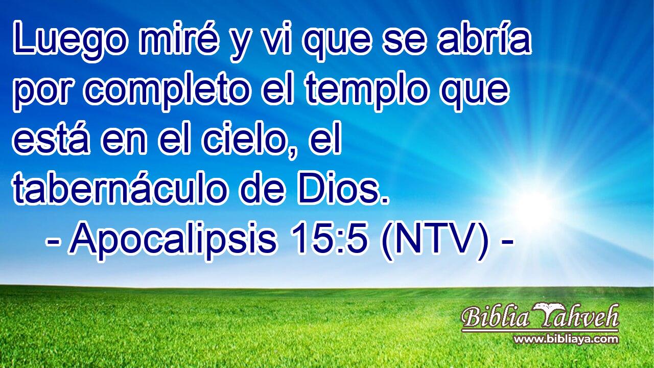Luego miré y vi que se abría por completo el templo que está en el cielo, el tabernáculo de Dios.