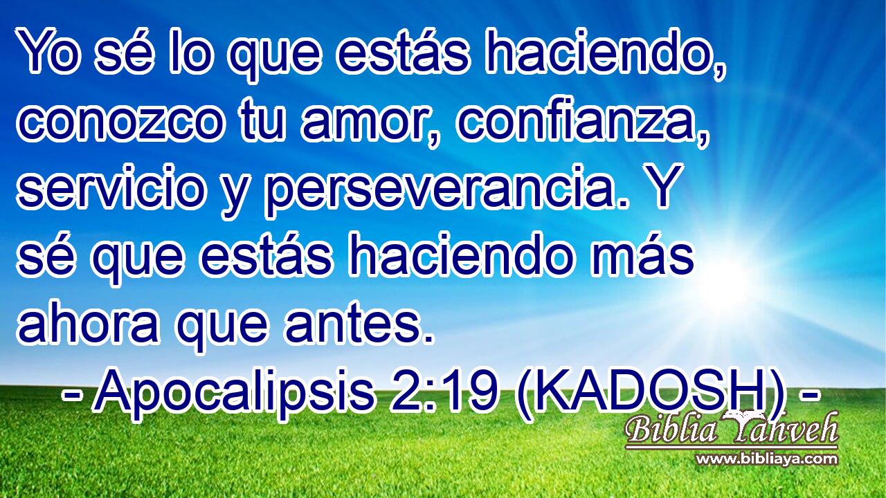  Yo sé lo que estás haciendo, conozco tu amor, confianza, servicio y perseverancia. Y sé que estás haciendo más ahora que antes. 