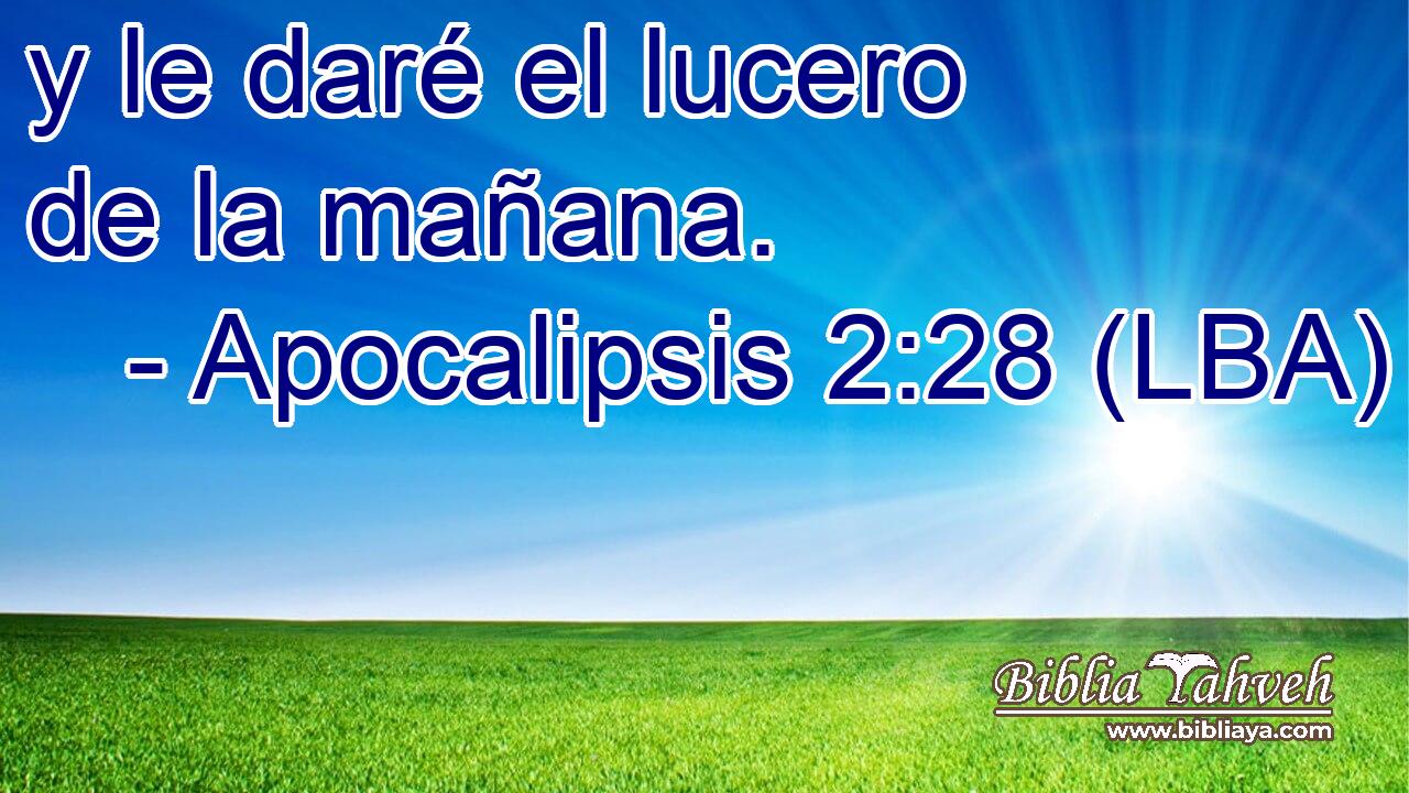 y le daré el lucero de la mañana.