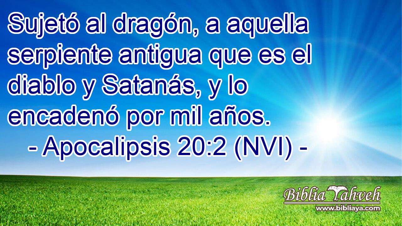  Sujetó al dragón, a aquella serpiente antigua que es el diablo y Satanás, y lo encadenó por mil años. 