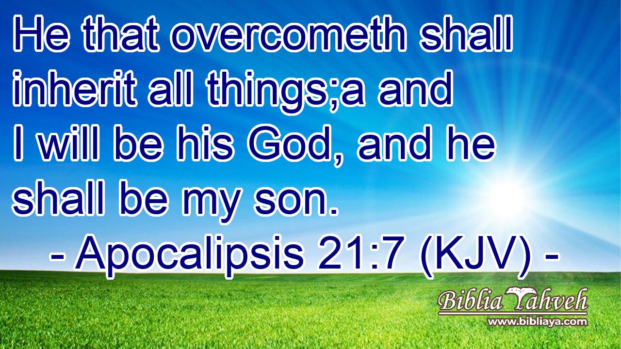 He that overcometh shall inherit all things;a and I will be his God, and he shall be my son.