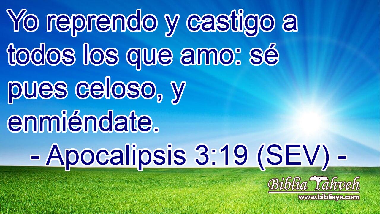 Yo reprendo y castigo a todos los que amo: sé pues celoso, y enmiéndate.