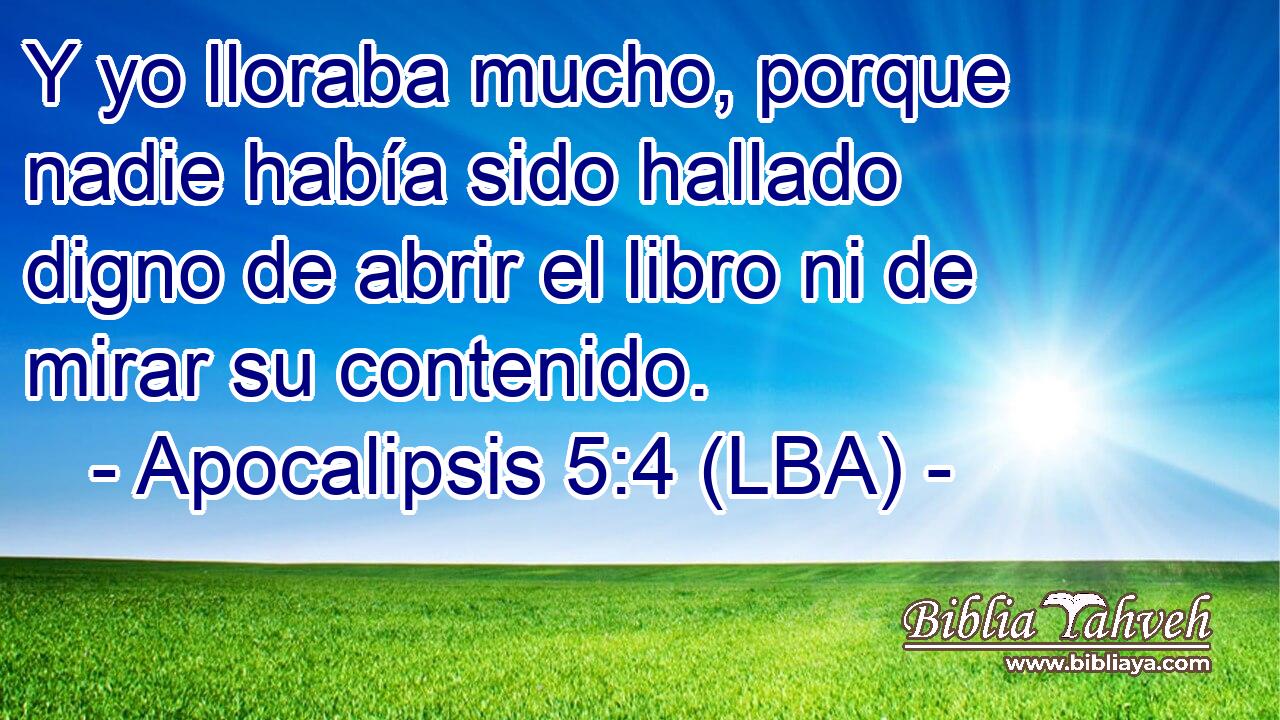 Y yo lloraba mucho, porque nadie había sido hallado digno de abrir el libro ni de mirar su contenido.