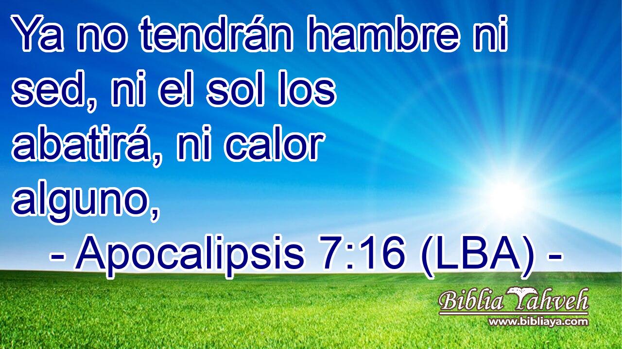Ya no tendrán hambre ni sed, ni el sol los abatirá, ni calor alguno,