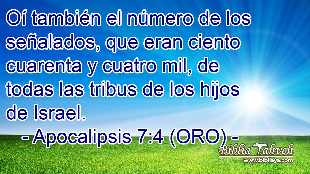  Oí también el número de los señalados, que eran ciento cuarenta y cuatro mil, de todas las tribus de los hijos de Israel. 