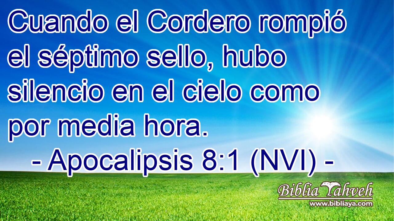  Cuando el Cordero rompió el séptimo sello, hubo silencio en el cielo como por media hora. 
