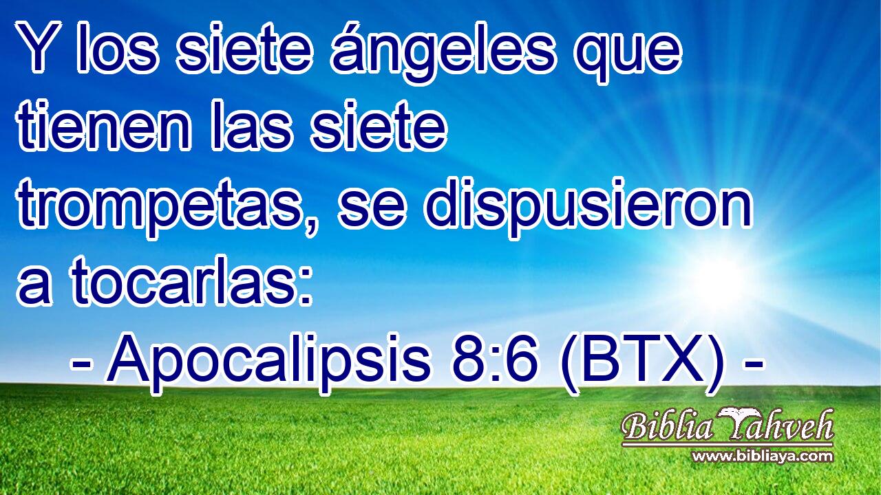 Y los siete ángeles que tienen las siete trompetas, se dispusieron a tocarlas:
