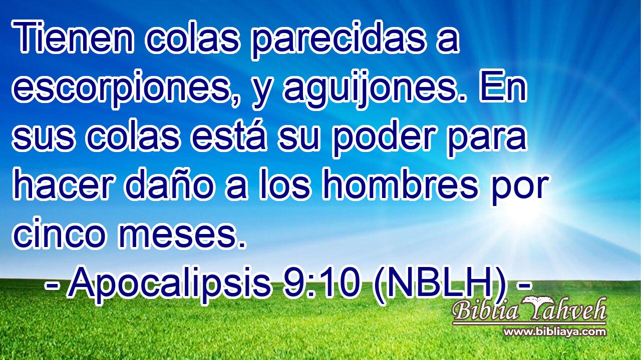  Tienen colas parecidas a escorpiones, y aguijones. En sus colas está su poder para hacer daño a los hombres por cinco meses. 