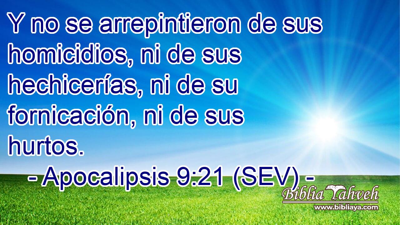 Y no se arrepintieron de sus homicidios, ni de sus hechicerías, ni de su fornicación, ni de sus hurtos.